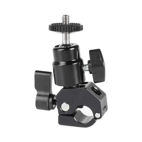 camvate quick release 15mm rod clamp & 1/4"-20 thumbscrew ball head holder (black locking knob) item code: c2268
camvate quick release 15mm rod clamp & 1/4"-20 thumbscrew ball head holder (black locking knob) item code: c2268