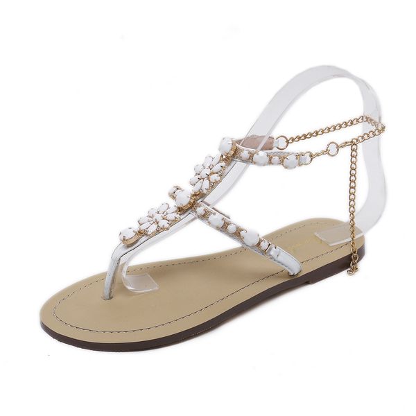 women casual crystal sandals rhinestones chains thong gladiator flat sandals chaussure plus size flat platform gladiator feminino, Black
women casual crystal sandals rhinestones chains thong gladiator flat sandals chaussure plus size flat platform gladiator feminino, Black