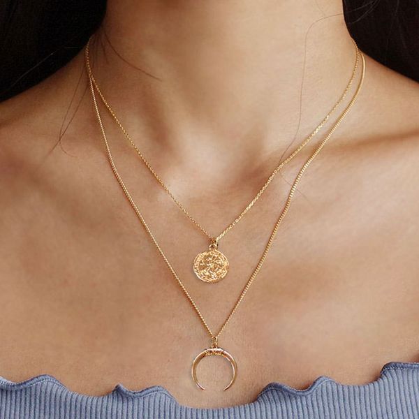 punk alloy round portrait coin moon pendant necklace for women simple female multi-layer clavicle chain necklace bohemia jewelry, Silver
punk alloy round portrait coin moon pendant necklace for women simple female multi-layer clavicle chain necklace bohemia jewelry, Silver