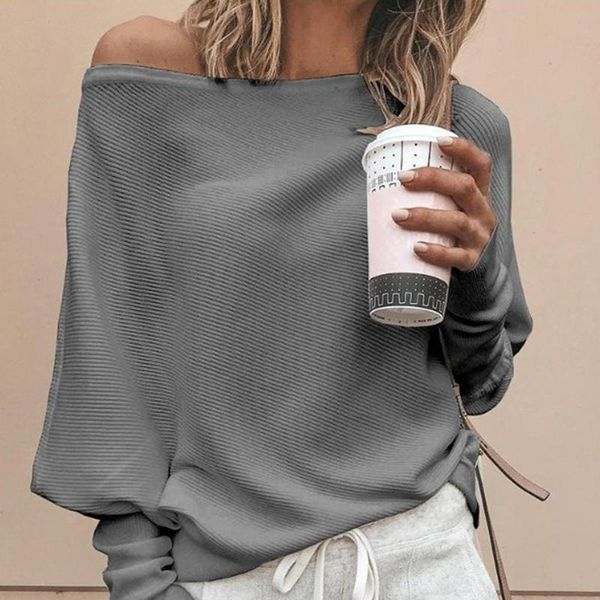 women off shoulder sweater autumn batwing sleeve pullover casual knitted raglan sleeve solid color knitwear sweaters, White;black
women off shoulder sweater autumn batwing sleeve pullover casual knitted raglan sleeve solid color knitwear sweaters, White;black
