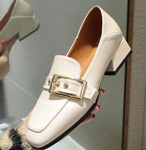 2019 women's shoes in spring and autumn with new style low heel coarse heel square head @266, Black
2019 women's shoes in spring and autumn with new style low heel coarse heel square head @266, Black