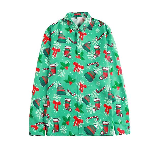 lovely christmas shirt men's long sleeve fashion green blouse casual oversized shirts, White;black
lovely christmas shirt men's long sleeve fashion green blouse casual oversized shirts, White;black