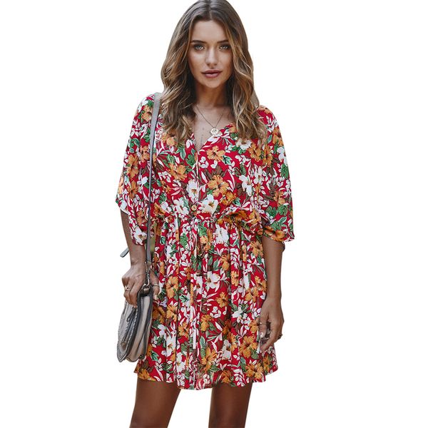 women casual half sleeve buttons vintage floral summer dress plus size sheath high waist loose shift print short sundress xl, Black;gray
women casual half sleeve buttons vintage floral summer dress plus size sheath high waist loose shift print short sundress xl, Black;gray