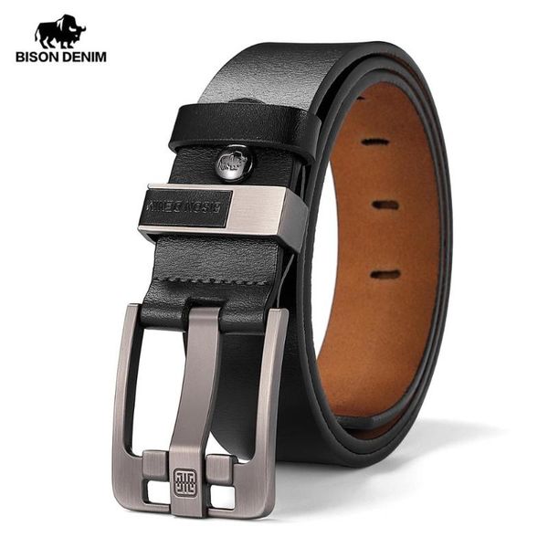 bison denim genuine leather vintage belt for men alloy pin bcukle classic cowskin strap fashion casual buisness men belt w71590, Black;brown 
bison denim genuine leather vintage belt for men alloy pin bcukle classic cowskin strap fashion casual buisness men belt w71590, Black;brown