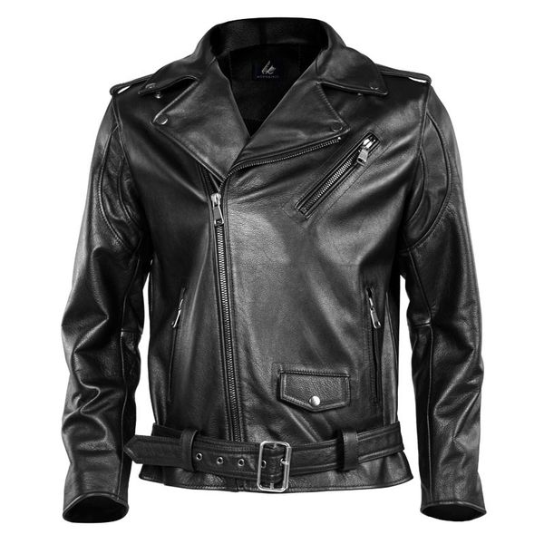 terminator punk style motorcycle leather jacket men diagonal zipper belt moto biker jacket men's cow leather rider coat epaulets, Black
terminator punk style motorcycle leather jacket men diagonal zipper belt moto biker jacket men's cow leather rider coat epaulets, Black