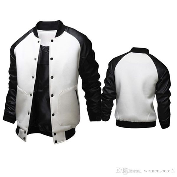mens coats stand collar long sleeve baseballl sports panelled leather single breasted mens outerwear mens jackets, Black;brown
mens coats stand collar long sleeve baseballl sports panelled leather single breasted mens outerwear mens jackets, Black;brown