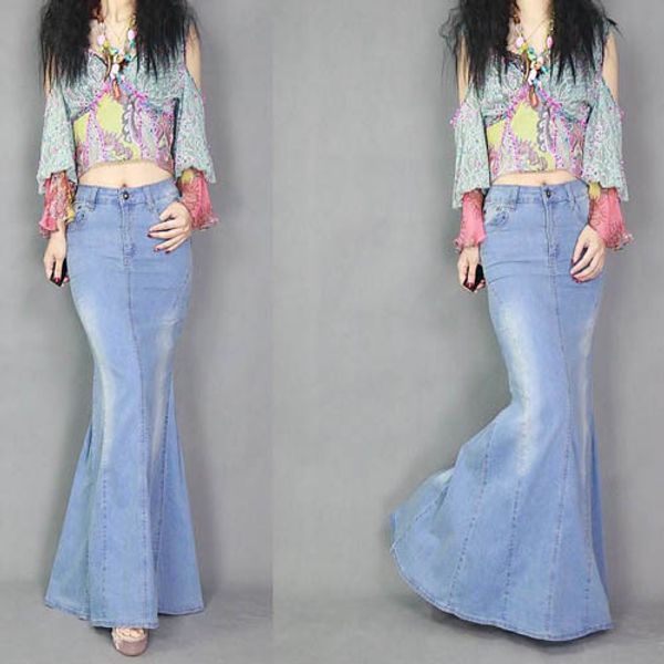 fashion spring autumn women's cool fish tail skirts casual high waist long maxi skirts female blue jeans skirt denim long, Black
fashion spring autumn women's cool fish tail skirts casual high waist long maxi skirts female blue jeans skirt denim long, Black