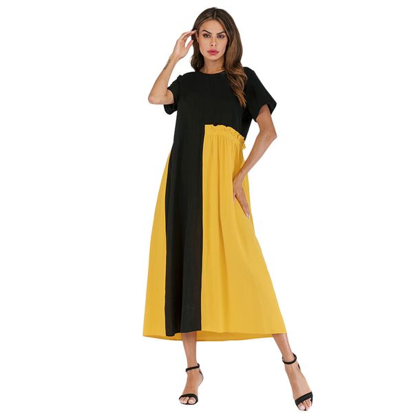chamsgend dress summer women long dresses dress femme summer 2019 cotton linen patchwork o-neck short sleeve loose g0418#10, Black;gray
chamsgend dress summer women long dresses dress femme summer 2019 cotton linen patchwork o-neck short sleeve loose g0418#10, Black;gray