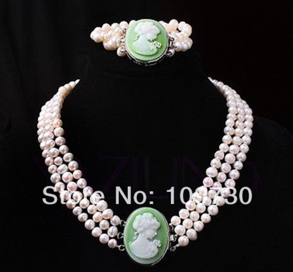 jewelry 00611 handmade carved queen portrait pendant fresh water 9mm pearls necklace set (a0423), Silver
jewelry 00611 handmade carved queen portrait pendant fresh water 9mm pearls necklace set (a0423), Silver