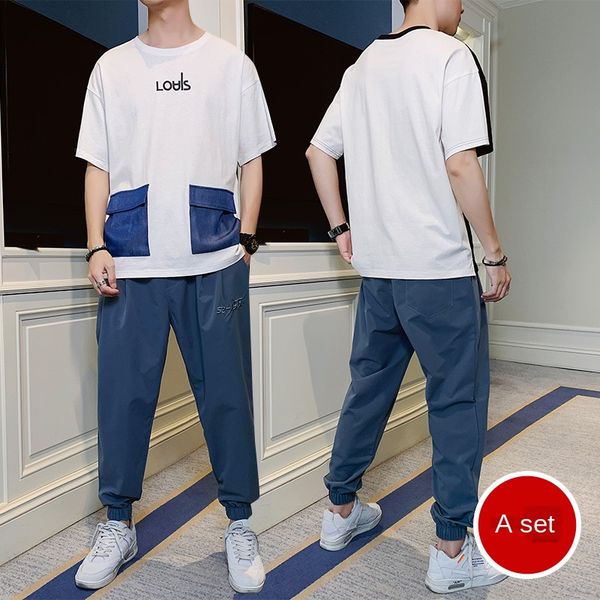 men sweat suit set half-sleeve shirt t-shirt men's loose half sleevet-shirt clothes suit men's short sleeve 2020 new 2 piece set, Gray
men sweat suit set half-sleeve shirt t-shirt men's loose half sleevet-shirt clothes suit men's short sleeve 2020 new 2 piece set, Gray