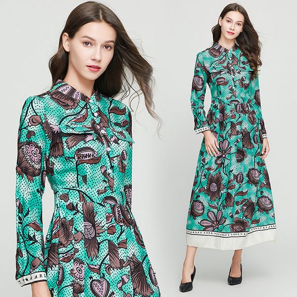 spring autumn fashion runway dress women polka dots shirt dresses floral print long sleeve maxi lady plus size dresses, White
spring autumn fashion runway dress women polka dots shirt dresses floral print long sleeve maxi lady plus size dresses, White