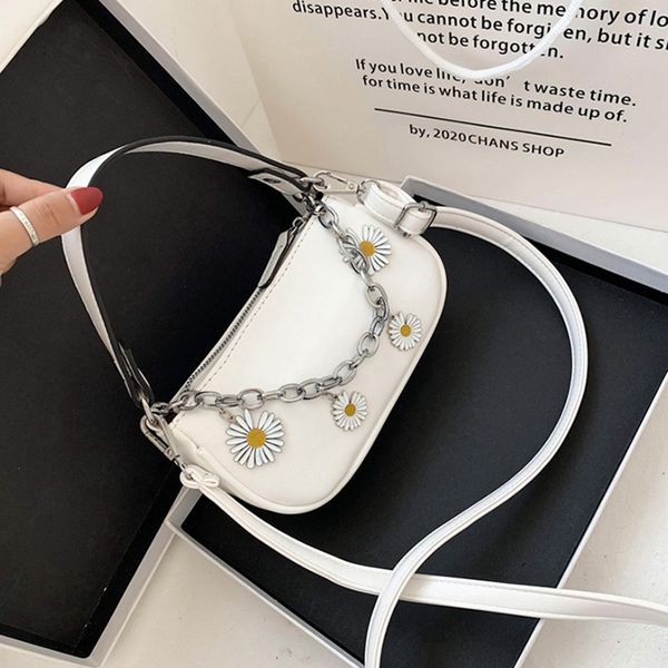 fashion daisy shoulder bags women bag metal chain underarm bags pu leather handbag simple solid color half moon bag
fashion daisy shoulder bags women bag metal chain underarm bags pu leather handbag simple solid color half moon bag