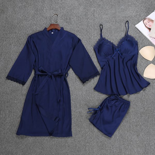 ladies silk satin sleepwear set 3 pieces robe+slip shorts floral bathrobe set fashion nightwear sleepwear for women, Blue;gray
ladies silk satin sleepwear set 3 pieces robe+slip shorts floral bathrobe set fashion nightwear sleepwear for women, Blue;gray