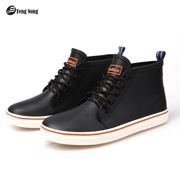 feng nong classical new men rain boots rubber lace up men ankle boots waterproof casual comfort gentlmen mature boots shoes m013 mx190819, Black
feng nong classical new men rain boots rubber lace up men ankle boots waterproof casual comfort gentlmen mature boots shoes m013 mx190819, Black