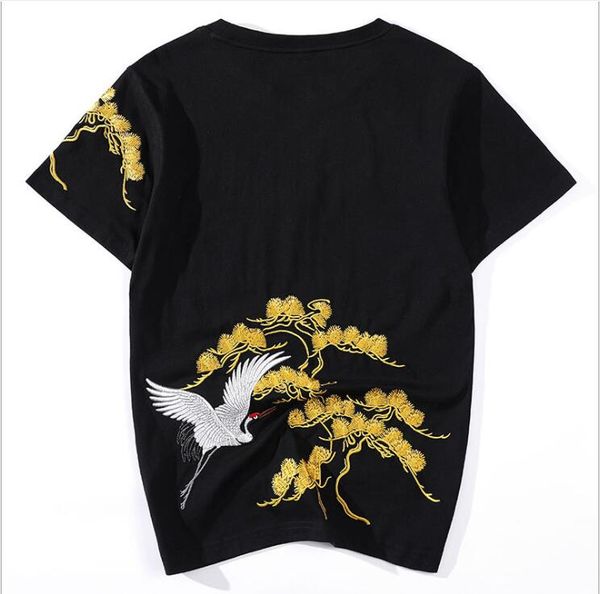 national tide pine embroidery fairy crane men's short sleeve 2020 summer thin section cotton breathable personality men's t-shirt fast deliv
national tide pine embroidery fairy crane men's short sleeve 2020 summer thin section cotton breathable personality men's t-shirt fast deliv