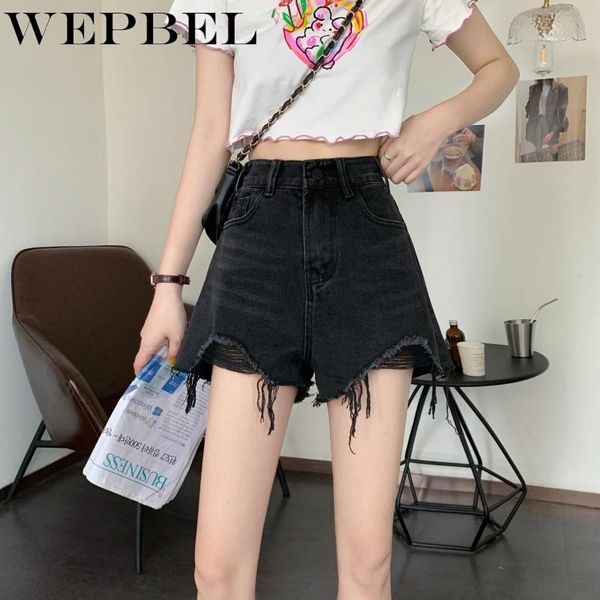wepbel women's summer denim shorts loose high waist thin holes tassel wide-leg denim shorts, Blue
wepbel women's summer denim shorts loose high waist thin holes tassel wide-leg denim shorts, Blue