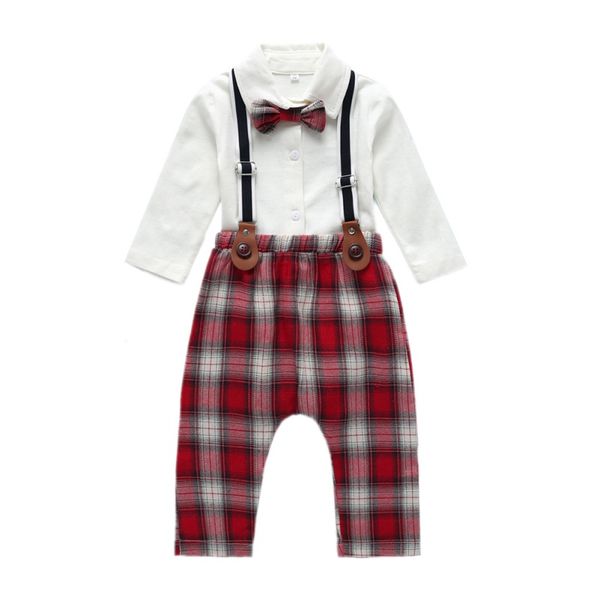 autumn baby boy set casual long sleeve cotton romper strap plaid print pants outfits set, White
autumn baby boy set casual long sleeve cotton romper strap plaid print pants outfits set, White