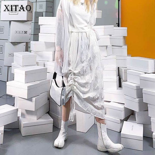 xitao high waist pleated skirt drawstring bandage black white irregular elastic waist a line match all casual skirt dmy5088
xitao high waist pleated skirt drawstring bandage black white irregular elastic waist a line match all casual skirt dmy5088