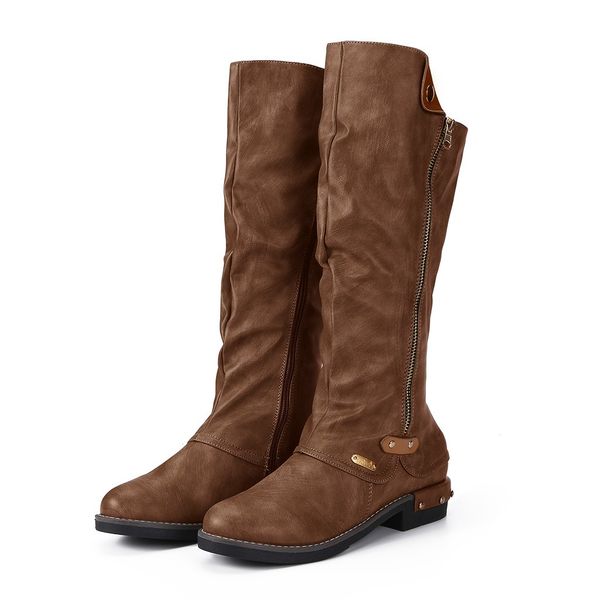 leather boots zip knee middle tube boots women autumn winter warm snow women western style cowboy riding boot, Black
leather boots zip knee middle tube boots women autumn winter warm snow women western style cowboy riding boot, Black