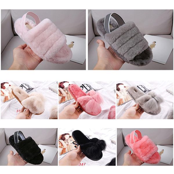 Hotsale Designer Women Furry Slippers Australia Fluff Yeah Slide Black Red casual Shoes Fashion Luxury Boots Sandals Fur Slides Slippers