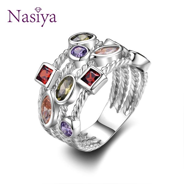 nasiya 100% genuine silver 925 jewelry rings for women multiple colorful gemstones wedding ring luxury jewelry engagement gift, Golden;silver
nasiya 100% genuine silver 925 jewelry rings for women multiple colorful gemstones wedding ring luxury jewelry engagement gift, Golden;silver