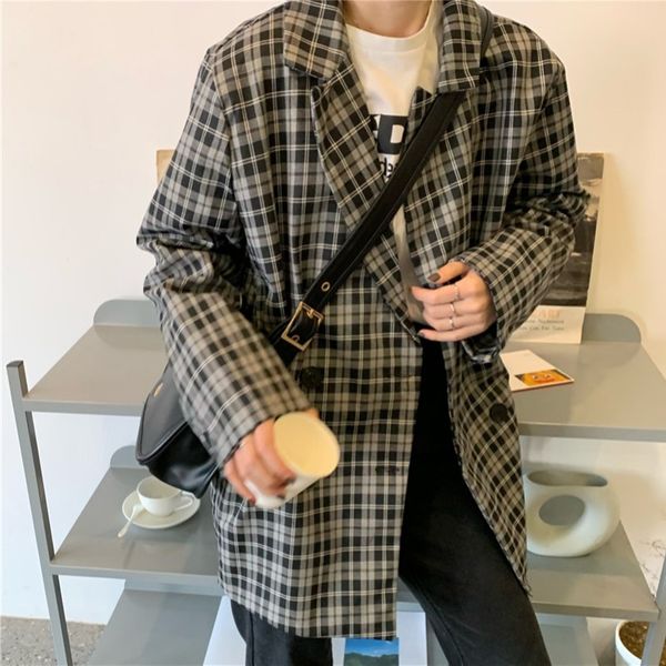 women's suits & blazers autumn korean-style suit coat loose-fit versatile retro hong kong flavor plaid long sleeve casual women, White;black
women's suits & blazers autumn korean-style suit coat loose-fit versatile retro hong kong flavor plaid long sleeve casual women, White;black
