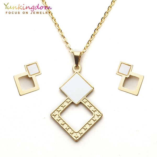 yunkingdom geometric dubai jewelry sets pendant necklace stud earrings for women stainless steel new ue0266, Silver
yunkingdom geometric dubai jewelry sets pendant necklace stud earrings for women stainless steel new ue0266, Silver
