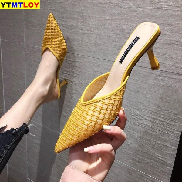 slippers high heel women sandals pointed toe lace mules shoes vintage geometry mesh summer thin heels, Black
slippers high heel women sandals pointed toe lace mules shoes vintage geometry mesh summer thin heels, Black