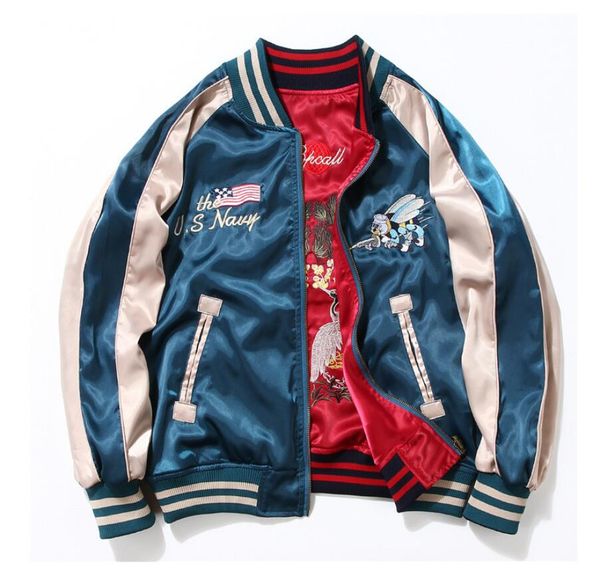 harajuku style yokosuka embroidered jacket retro thin jacket couple double-sided baseball flying suit men and women, Black;brown
harajuku style yokosuka embroidered jacket retro thin jacket couple double-sided baseball flying suit men and women, Black;brown