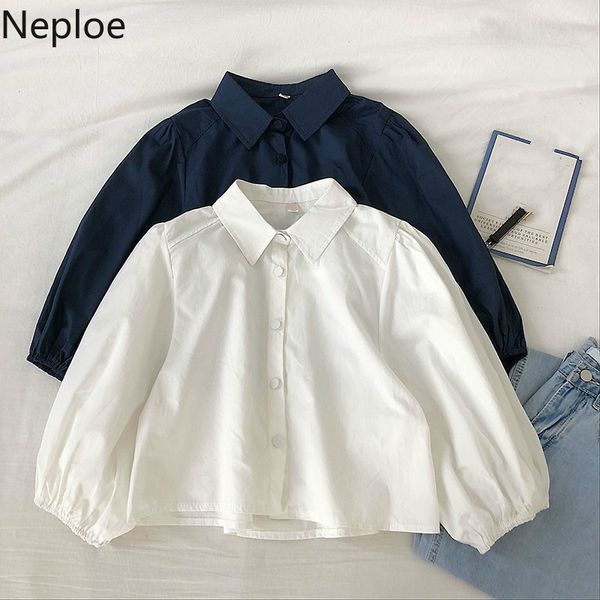 neploe 2020 spring short blouse 3/4 pull sleeve turn down collar blusa korean causal single breasted solid lady shirt 57389, White
neploe 2020 spring short blouse 3/4 pull sleeve turn down collar blusa korean causal single breasted solid lady shirt 57389, White