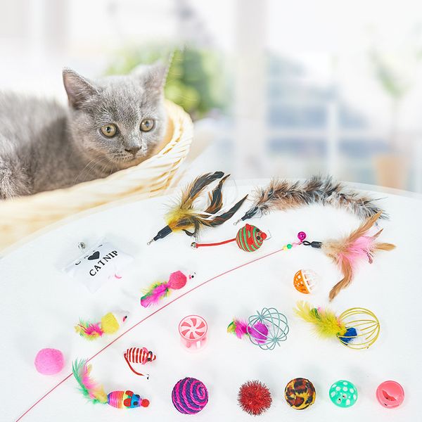 20pcs/set cat toys soft colorful feather bell rod toy for cat kitten funny playing interactive toy pet cat supplies
20pcs/set cat toys soft colorful feather bell rod toy for cat kitten funny playing interactive toy pet cat supplies