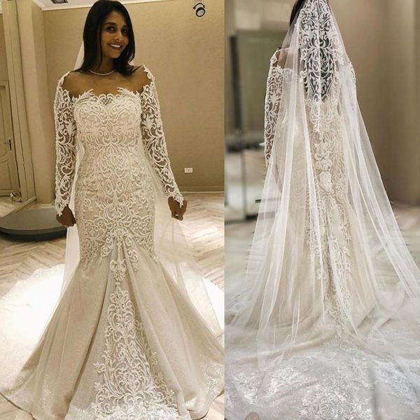 romantic long sleeve mermaid wedding dresses off shoulder lace vintage bridal gowns bacless beads sweep train formal wedding dress, White
romantic long sleeve mermaid wedding dresses off shoulder lace vintage bridal gowns bacless beads sweep train formal wedding dress, White