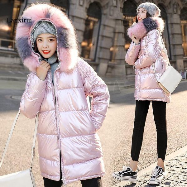 new women winter gold down cotton jacket new fashion glossy black big hooded thick shiny loose big fur warm parkas lady coat
new women winter gold down cotton jacket new fashion glossy black big hooded thick shiny loose big fur warm parkas lady coat