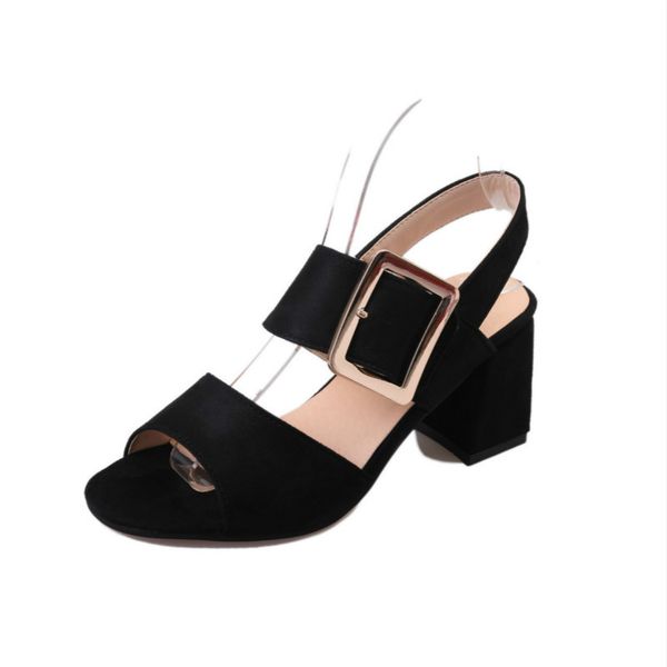 brand high heels women's sandals summer female square heel metal sandals peep toe high heels for ladies woman footwear, Black
brand high heels women's sandals summer female square heel metal sandals peep toe high heels for ladies woman footwear, Black