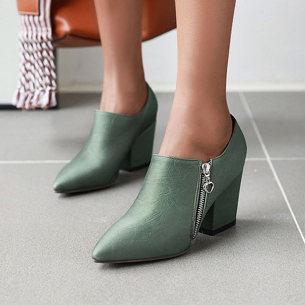 pointed toe autumn ankle boots fashion zipper black yellow green blue beige high heels chunky women's riding boots
pointed toe autumn ankle boots fashion zipper black yellow green blue beige high heels chunky women's riding boots