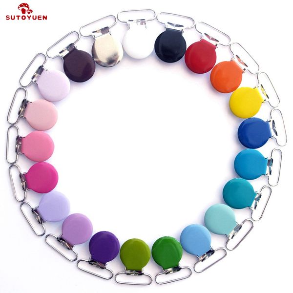 50 pcs sutoyuen 1'' 25mm 21 colors round pacifier clips / garment enamel metal suspender clips baby dummy holder
50 pcs sutoyuen 1'' 25mm 21 colors round pacifier clips / garment enamel metal suspender clips baby dummy holder