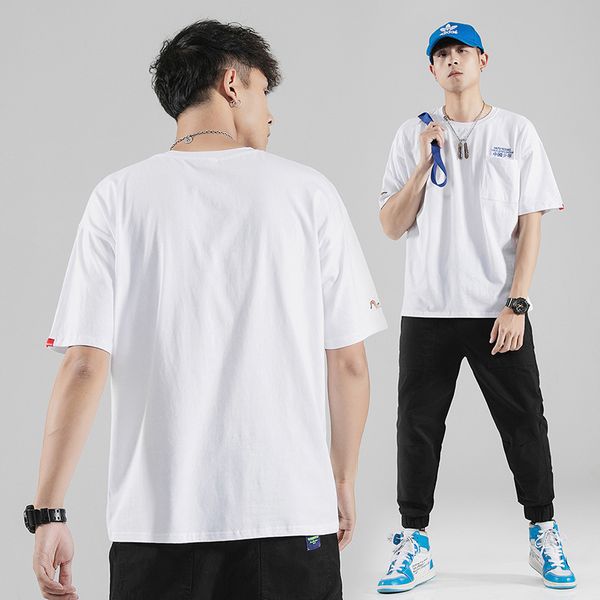 short sleeve men's summer korean-style trend men students short half sleeve t-shirt loose casual thin xia t shirt, White;black
short sleeve men's summer korean-style trend men students short half sleeve t-shirt loose casual thin xia t shirt, White;black