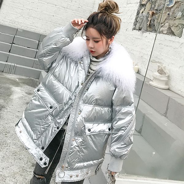 womens winter jacket korean 90% white duck down coats oversize chamarras de mujer parka real sheep fur collar short clothes 2018, Black
womens winter jacket korean 90% white duck down coats oversize chamarras de mujer parka real sheep fur collar short clothes 2018, Black