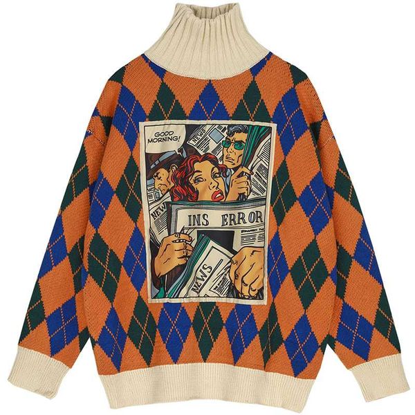 imucci korean fashion woman loose 2020 cartoon printing split joint knitting woman long sleeve turtleneck sweater tm1184, White;black
imucci korean fashion woman loose 2020 cartoon printing split joint knitting woman long sleeve turtleneck sweater tm1184, White;black