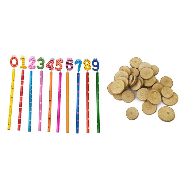 30 pcs wood log slices discs 3-4cm for diy crafts wedding centerpieces & 10 pcs cute wooden number 0-9 pencils for kids-random p
30 pcs wood log slices discs 3-4cm for diy crafts wedding centerpieces & 10 pcs cute wooden number 0-9 pencils for kids-random p