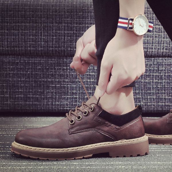 spring and autumn men's shoes british trend men's shoes, Black