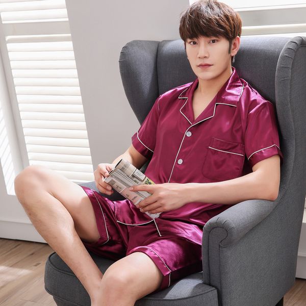 bzel silk satin pajamas sets short sleeve + short pants sleepwear summer male pijama turn-down collar sleep lounge pyjamas l-3xl, Black;brown
bzel silk satin pajamas sets short sleeve + short pants sleepwear summer male pijama turn-down collar sleep lounge pyjamas l-3xl, Black;brown