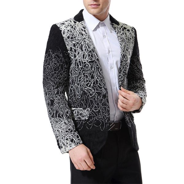 floral print mens designer blazers plus size single button male apparel casual teenager clothing, White;black
floral print mens designer blazers plus size single button male apparel casual teenager clothing, White;black