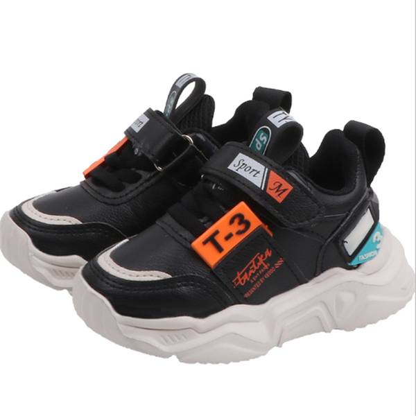 children's sports shoes boys white shoes breathable non-slippery baby toddler leather running shoe, Black
children's sports shoes boys white shoes breathable non-slippery baby toddler leather running shoe, Black