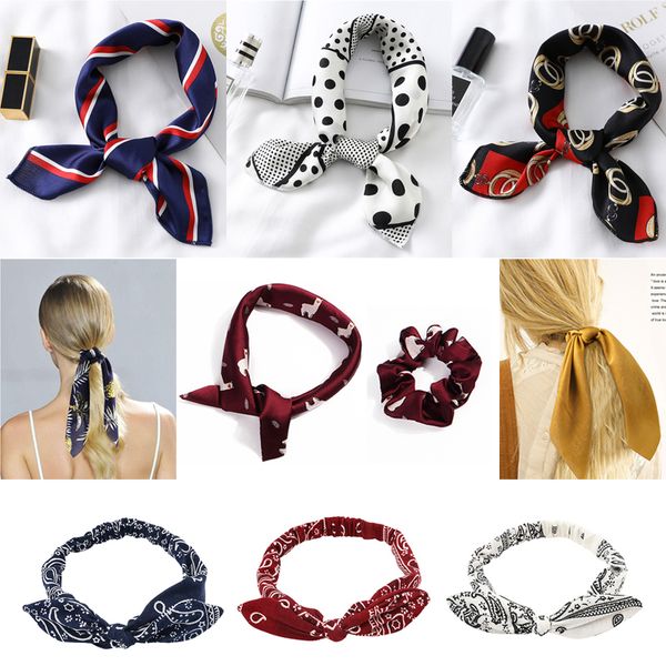 small square silk neck scarf women hair headband design print foulard lady satin head kerchief scarves elastic turban bandanas, Blue;gray
small square silk neck scarf women hair headband design print foulard lady satin head kerchief scarves elastic turban bandanas, Blue;gray