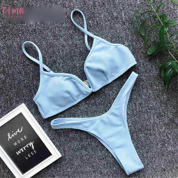 5 colors ribbed thong bikini 2019 women swimwear swimsuit female two pieces bikini set high leg cut bather bathing suit v1335, White;black
5 colors ribbed thong bikini 2019 women swimwear swimsuit female two pieces bikini set high leg cut bather bathing suit v1335, White;black