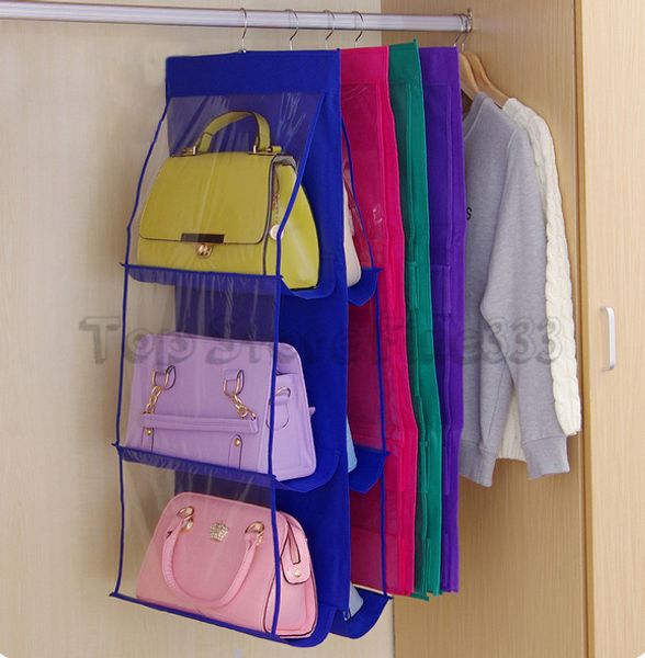 hanging purse handbag organizer homewares nonwoven 6 pockets hanging closet storage bag 7 colors can choose, Black
hanging purse handbag organizer homewares nonwoven 6 pockets hanging closet storage bag 7 colors can choose, Black