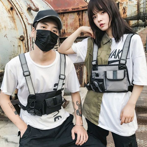 men chest rig bag front hip hop streetwear cool functional tactical chest bag cross waist radio harness backpack
men chest rig bag front hip hop streetwear cool functional tactical chest bag cross waist radio harness backpack