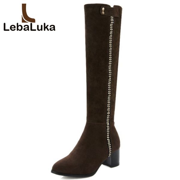 lebaluka women square low heel knee boots woman fashion pointed toe botas feminine female quality zipper footwear size 34-43, Black
lebaluka women square low heel knee boots woman fashion pointed toe botas feminine female quality zipper footwear size 34-43, Black