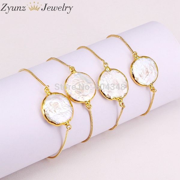 10pcs zyz298-2199 coin shape freshwater pearls bracelet for women adjustable bracelet gold chain charm bracelet, Golden;silver
10pcs zyz298-2199 coin shape freshwater pearls bracelet for women adjustable bracelet gold chain charm bracelet, Golden;silver